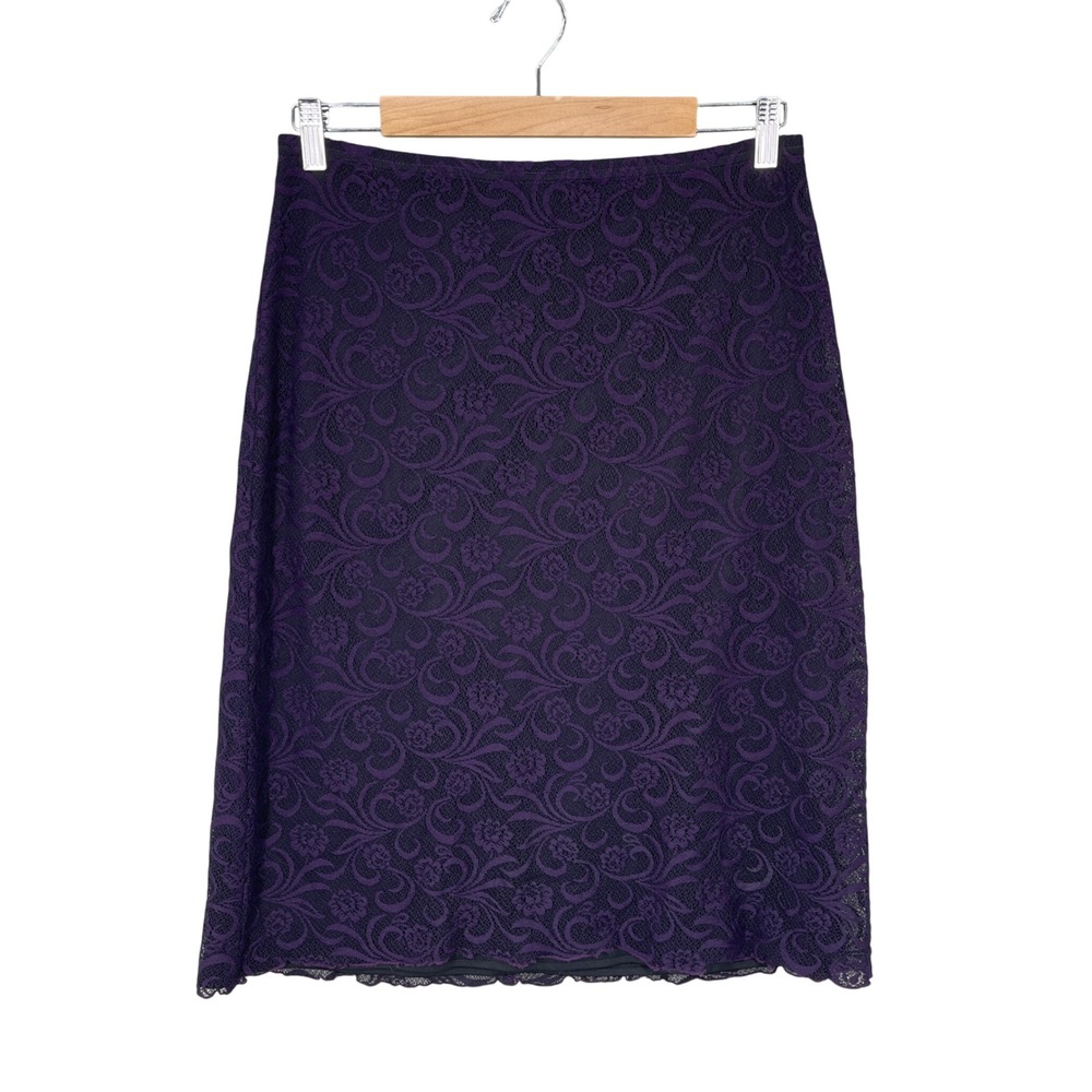 Vintage Studio Y Skirt Whimsigoth Dark Feminine Floral Lace Overlay 90s Size L